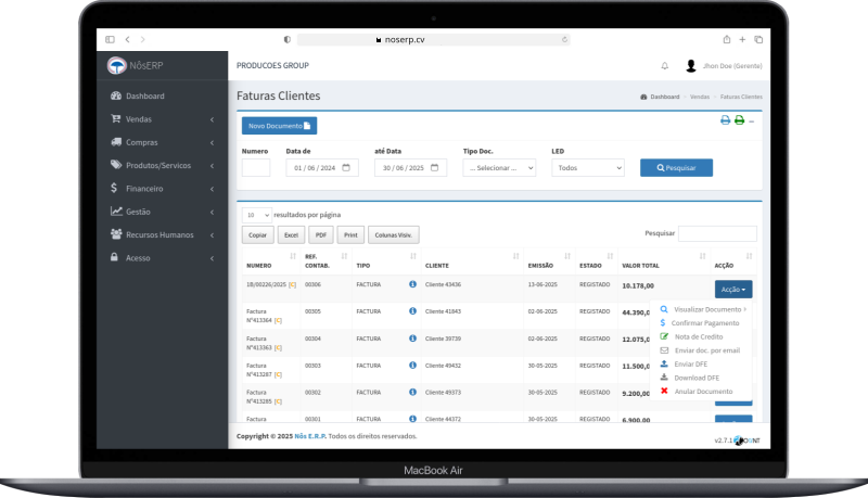 nôsERP - Interface Organizada